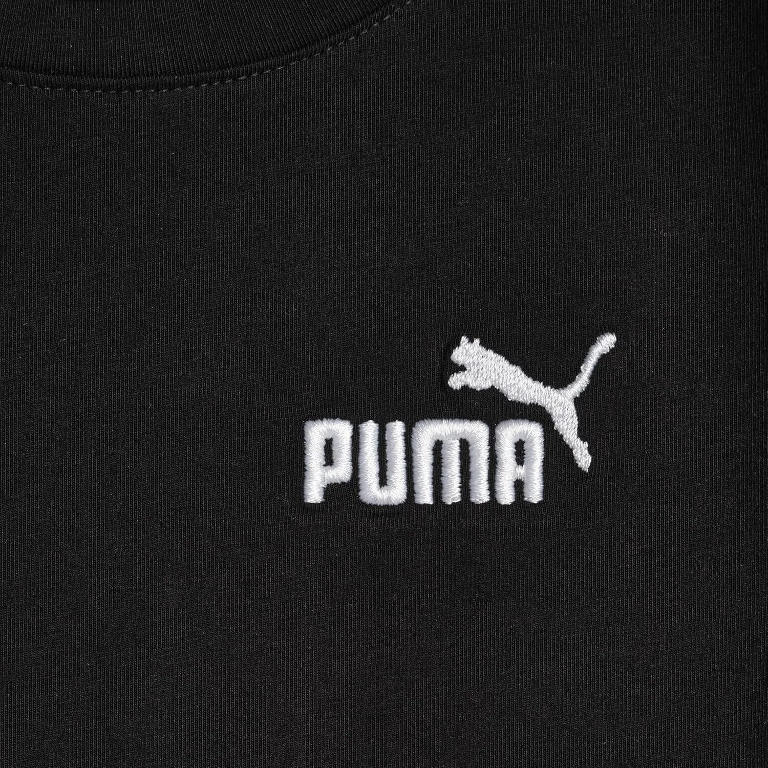 Футболка детская с логотипом PUMA, хлопок с эластаном, Puma Black — фото 3