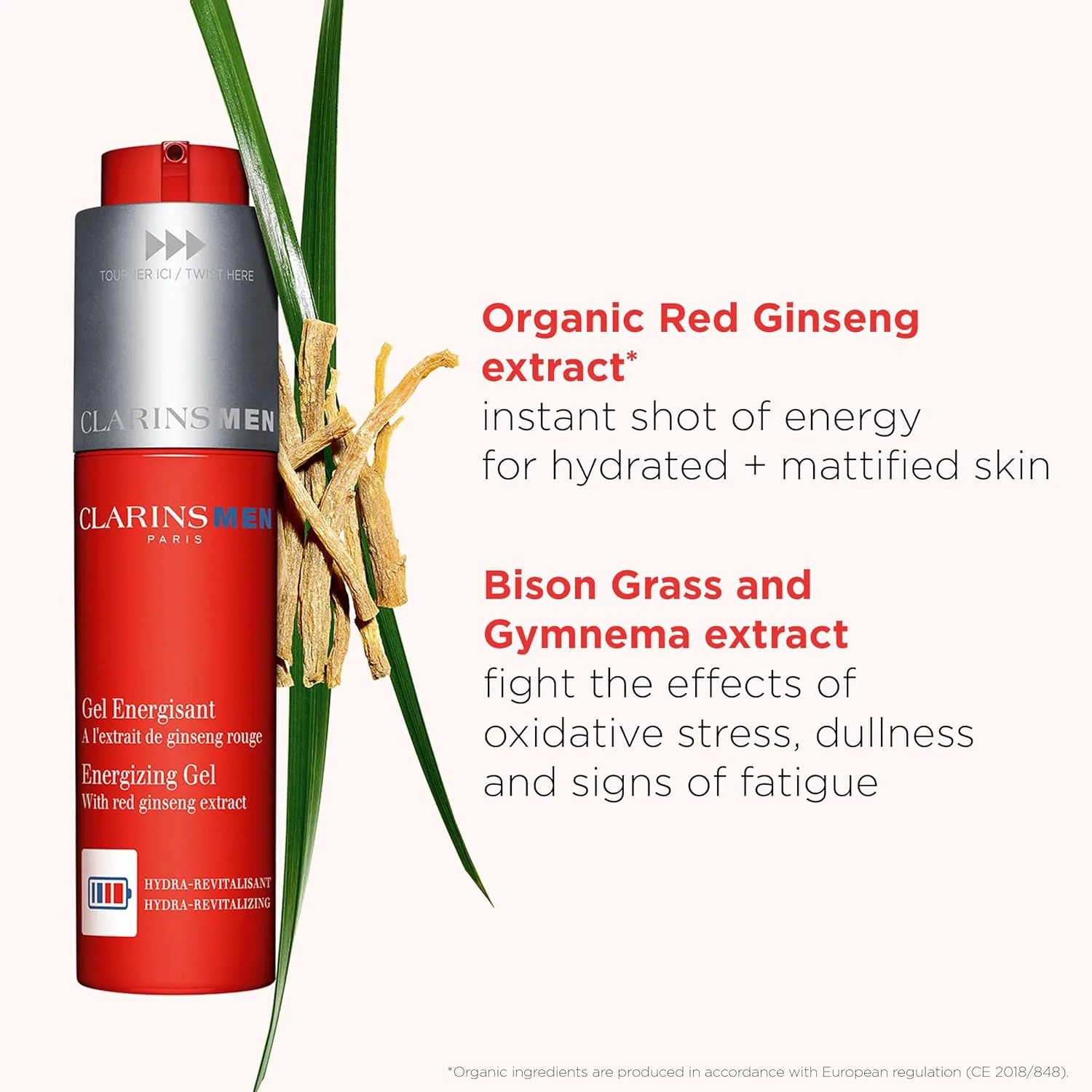 Гель для умывания Clarins — MEN Energizing Gel, охлаждающий матирующий увлажняющий гель для мужчин, тонизирует кожу и, 50 мл — фото 3