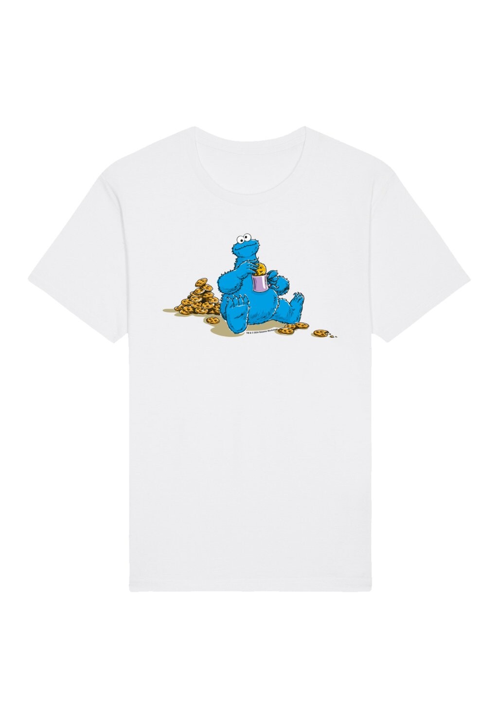 

Футболка с принтом SESAMSTRASSE COOKIE MONSTER COOCKIETIME F4NT4STIC, белый