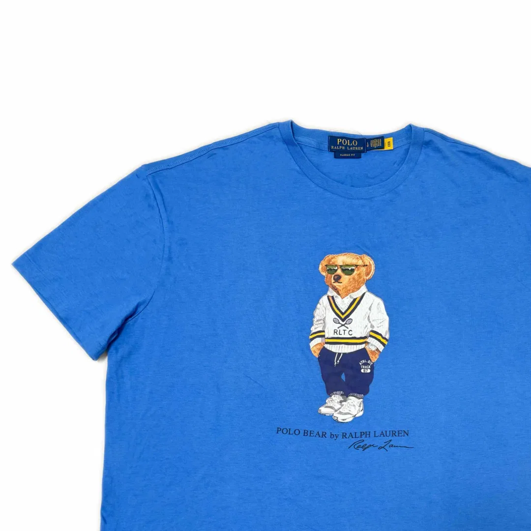 Футболка Polo Bear с вышивкой медведя Polo Ralph Lauren синяя — фото 4