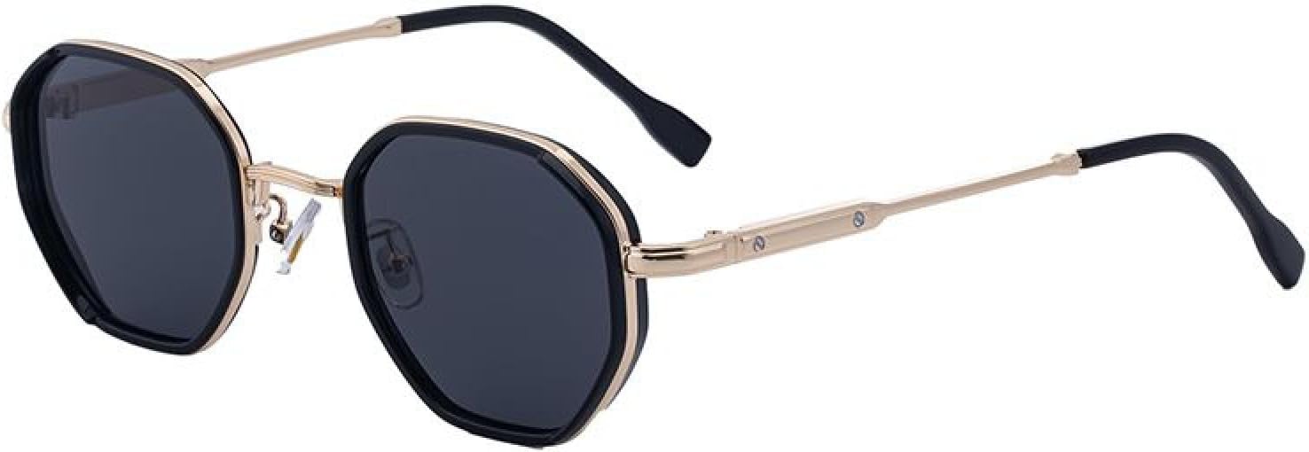 

Классические маленькие восьмиугольные солнцезащитные очки для женщин, роскошная винтажная металлическая оправа, многоугольные модные очки для вождения с защитой от УФ-излучения UV400 TVTBBVV, C1goldgray