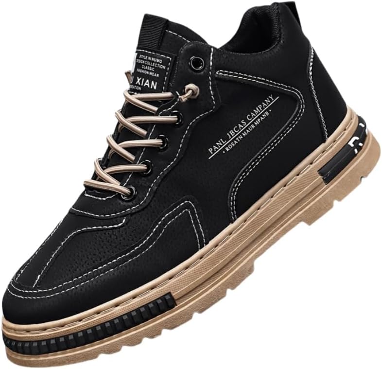 

Мужские всесезонные туфли - противоскользящие, прочные, дышащие кроссовки низкого типа с шнуровкой, черного цвета, с верхом из ПУ и подошвой из ПВХ, идеально подходят для повседневной носки и активного отдыха Clolinde