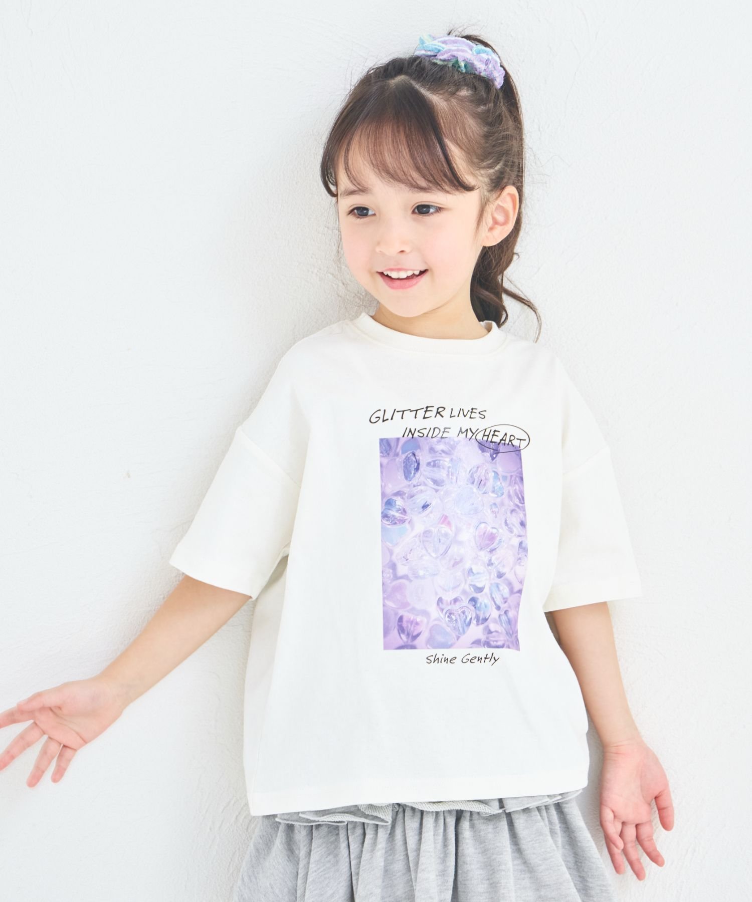 Детская блестящая футболка с фотопринтом "Sparkly Bijou" Pairmanon, White 01