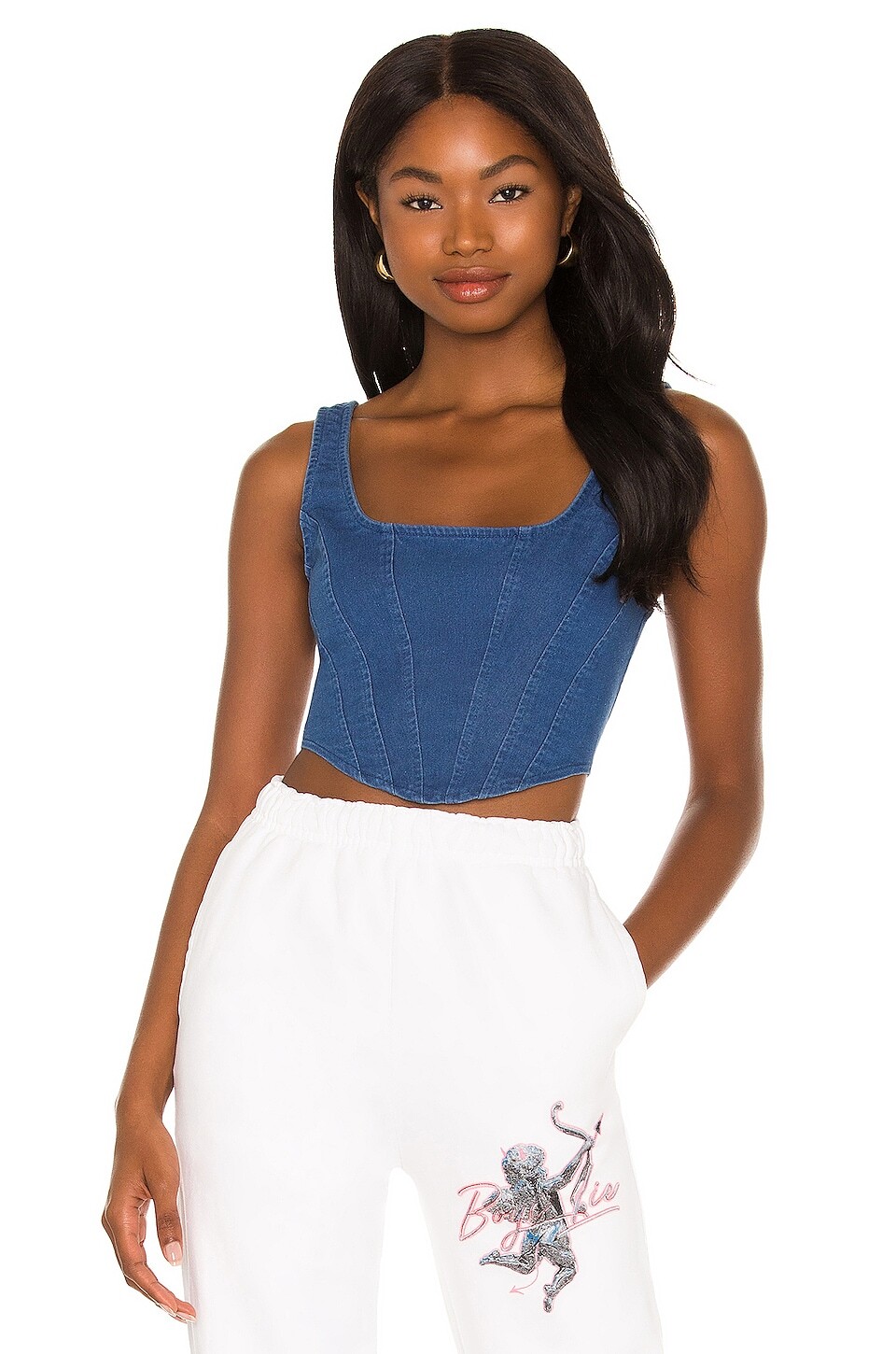 

Корсет superdown Mika Denim, цвет Mid Blue Wash