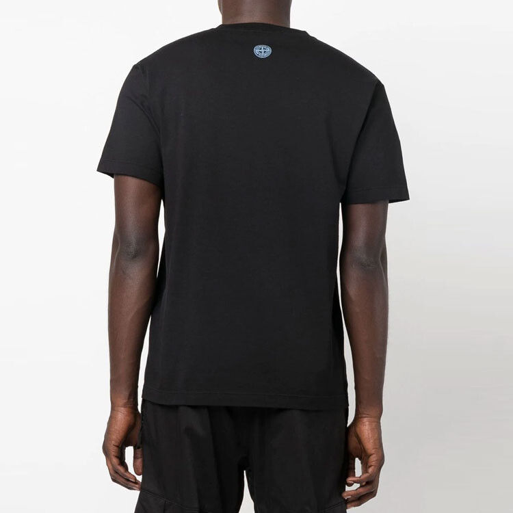 Футболка Stone Island Men с логотипом, черный / белый — фото 3