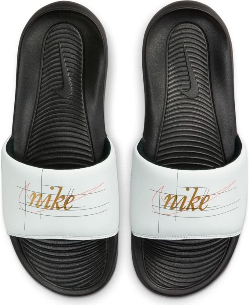 Мужские шлепанцы Nike Slide, Summit White Metallic Gold Orange Black — фото 3