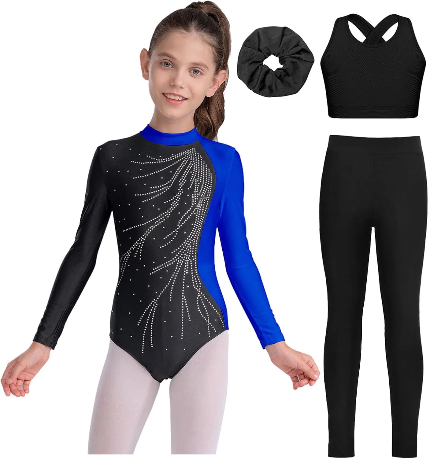 Детский спортивный костюм для девочек YiZYiF, 4 предмета, Royal Blue