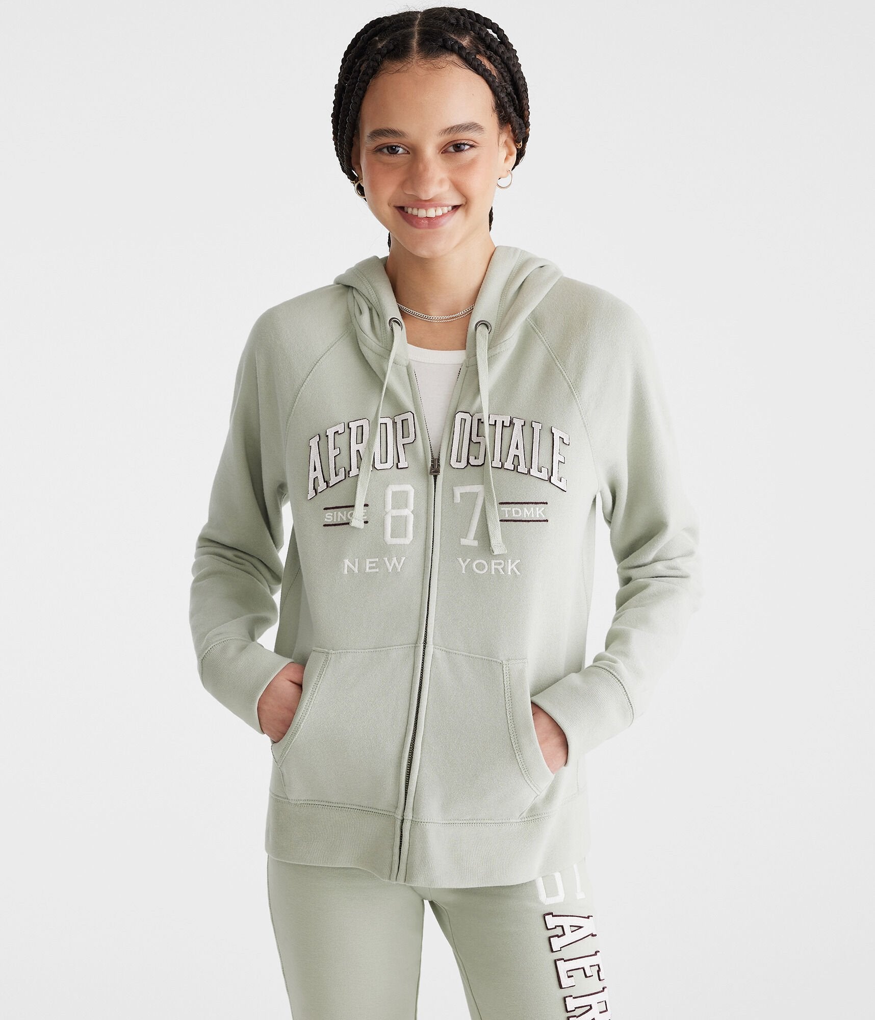 

Aeropostale Since 87 Толстовка на молнии, оливковый