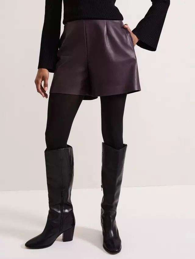 

Шорты Phase Eight Aubrina Faux Leather, бордовый