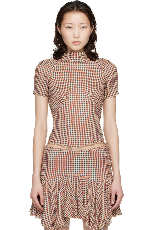 

Knwls Бежевая блузка из ткани «тесс»