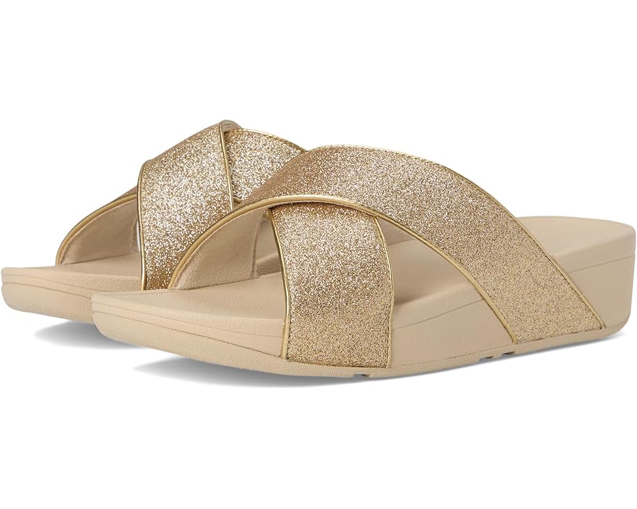 

Сандалии FitFlop Lulu Glitterdust Cross Slides, цвет Platino