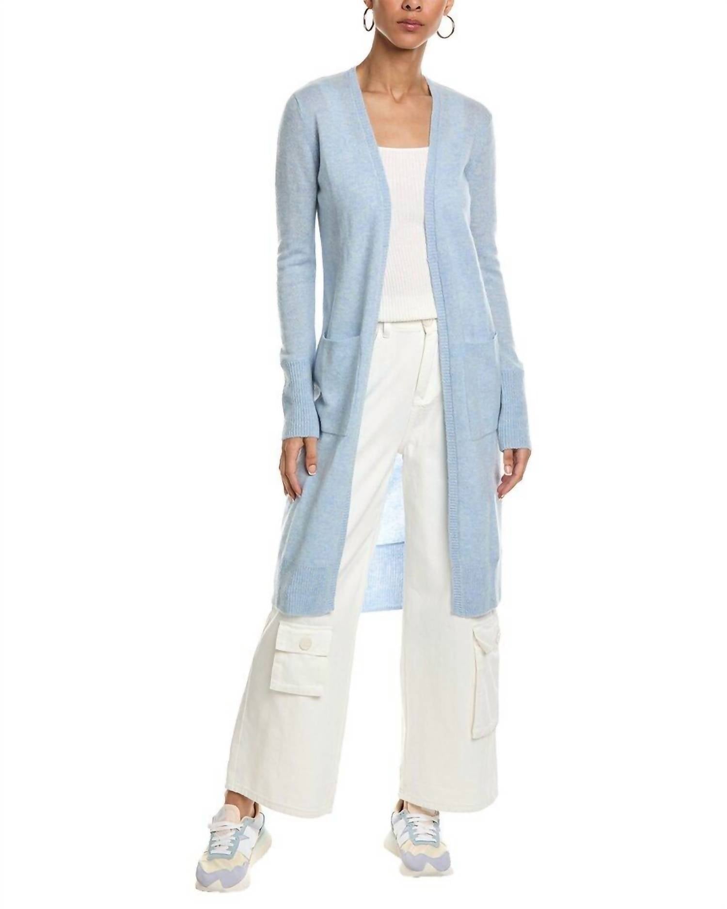 

Длинный кардиган цвета голубой дымки Brodie Cashmere