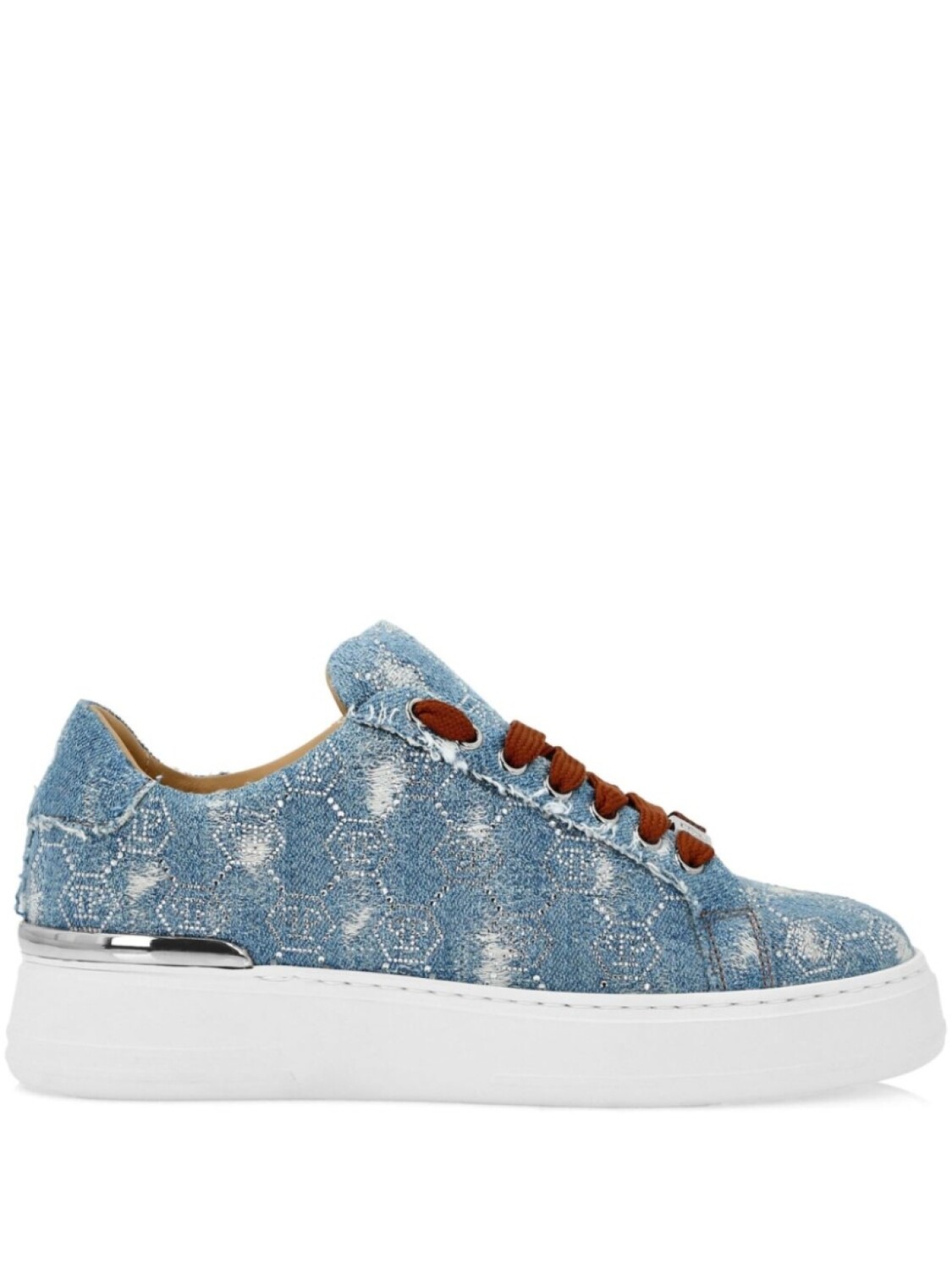 Philipp Plein кроссовки Monogram Strass, синий
