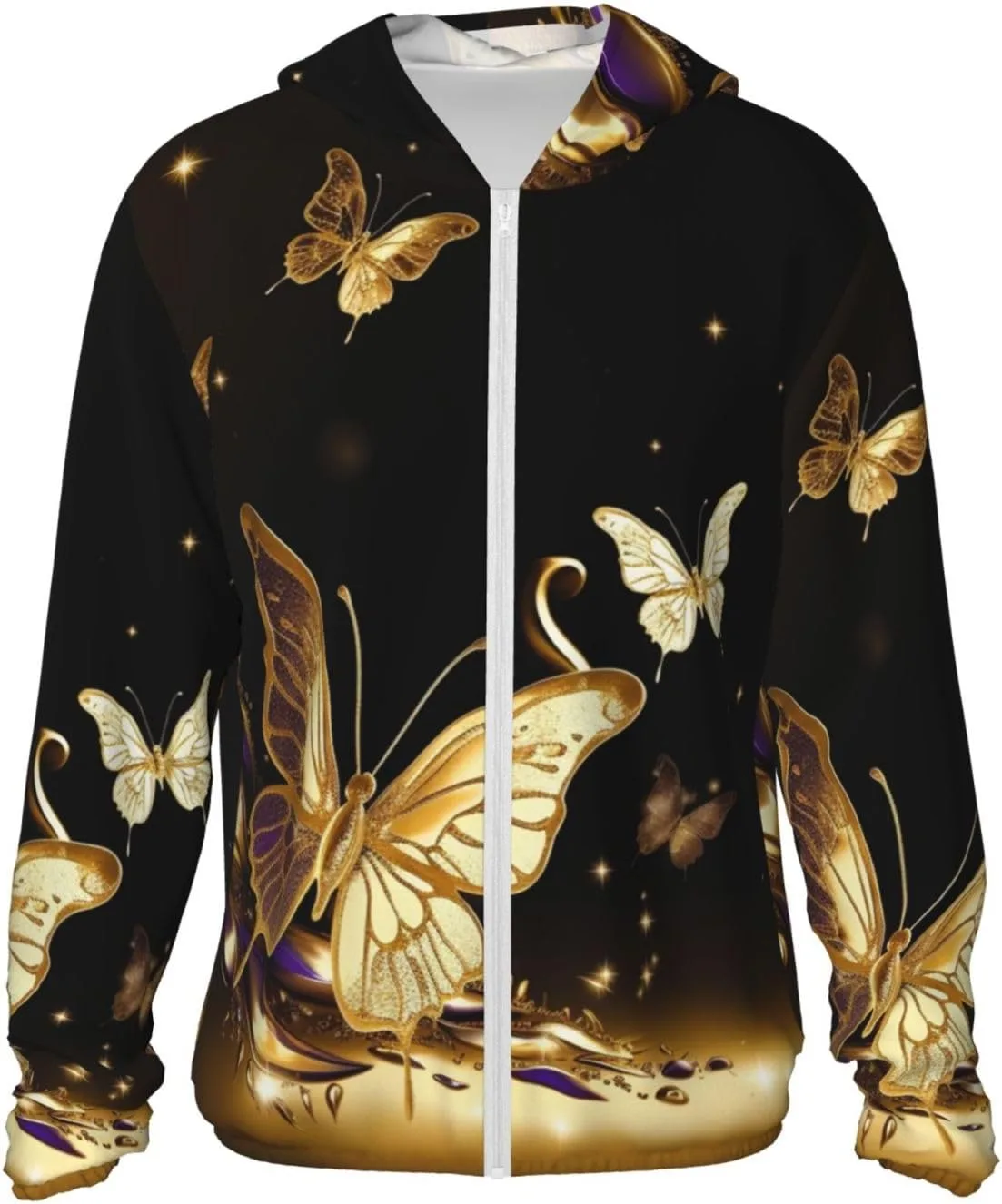 

Толстовка с защитой от солнца Gold Butterflies, UPF 50+, с карманом HJBNW