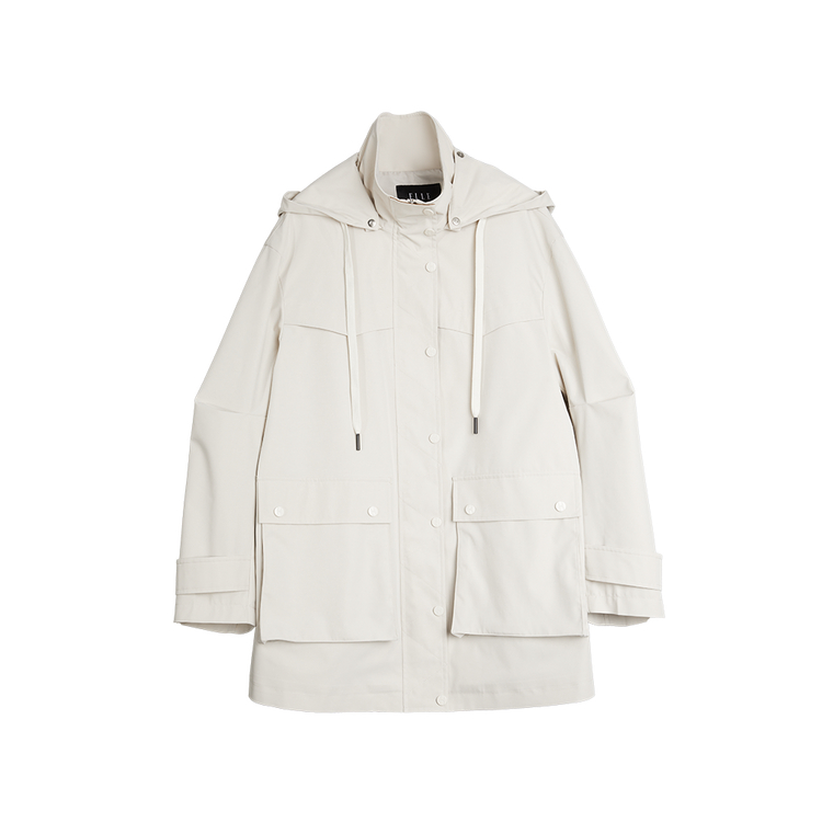 

ELLE Тренч для женщин Ecru с отстегивающимся капюшоном Moderate