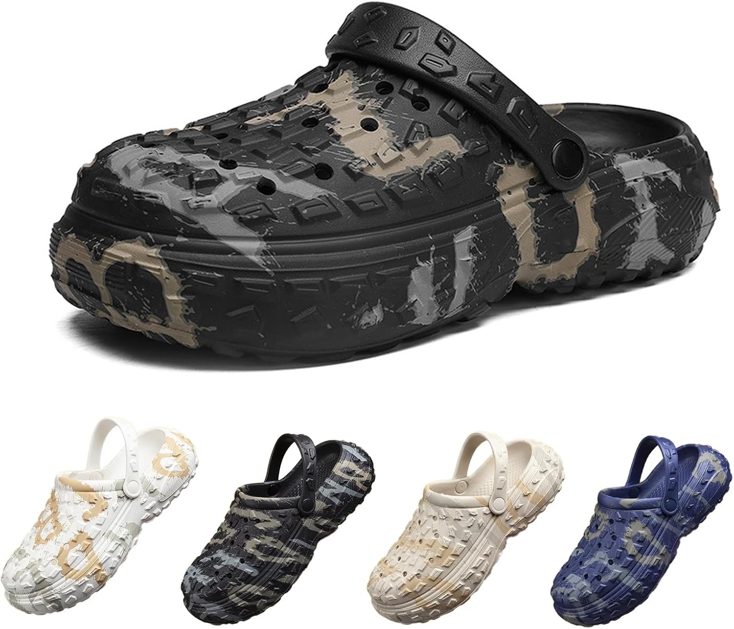 

Мужские садовые сабо Sunporx с рисунком граффити, нескользящие сандалии для улицы и пляжа, черный