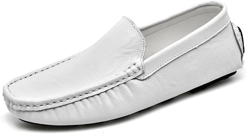 Мужские лоферы, белые, Vegan Leather, классические SayfuR