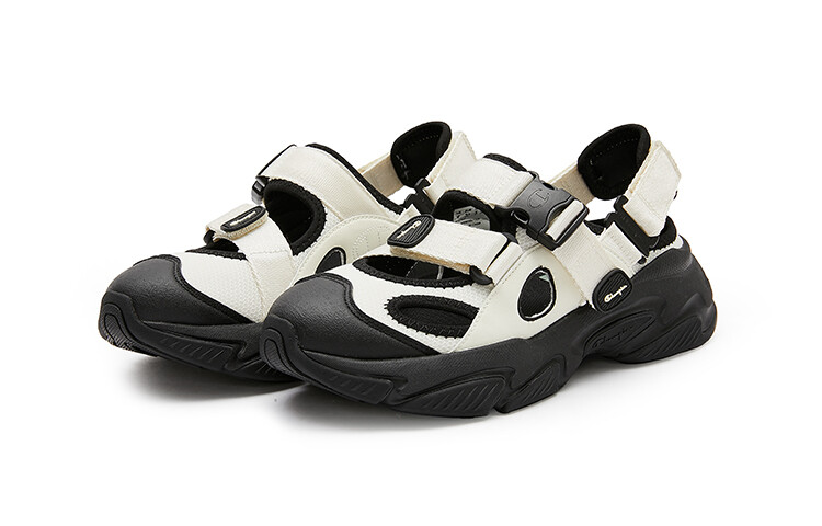 Женские спортивные пляжные сандалии в стиле ретро Champion, Black/White — фото 4