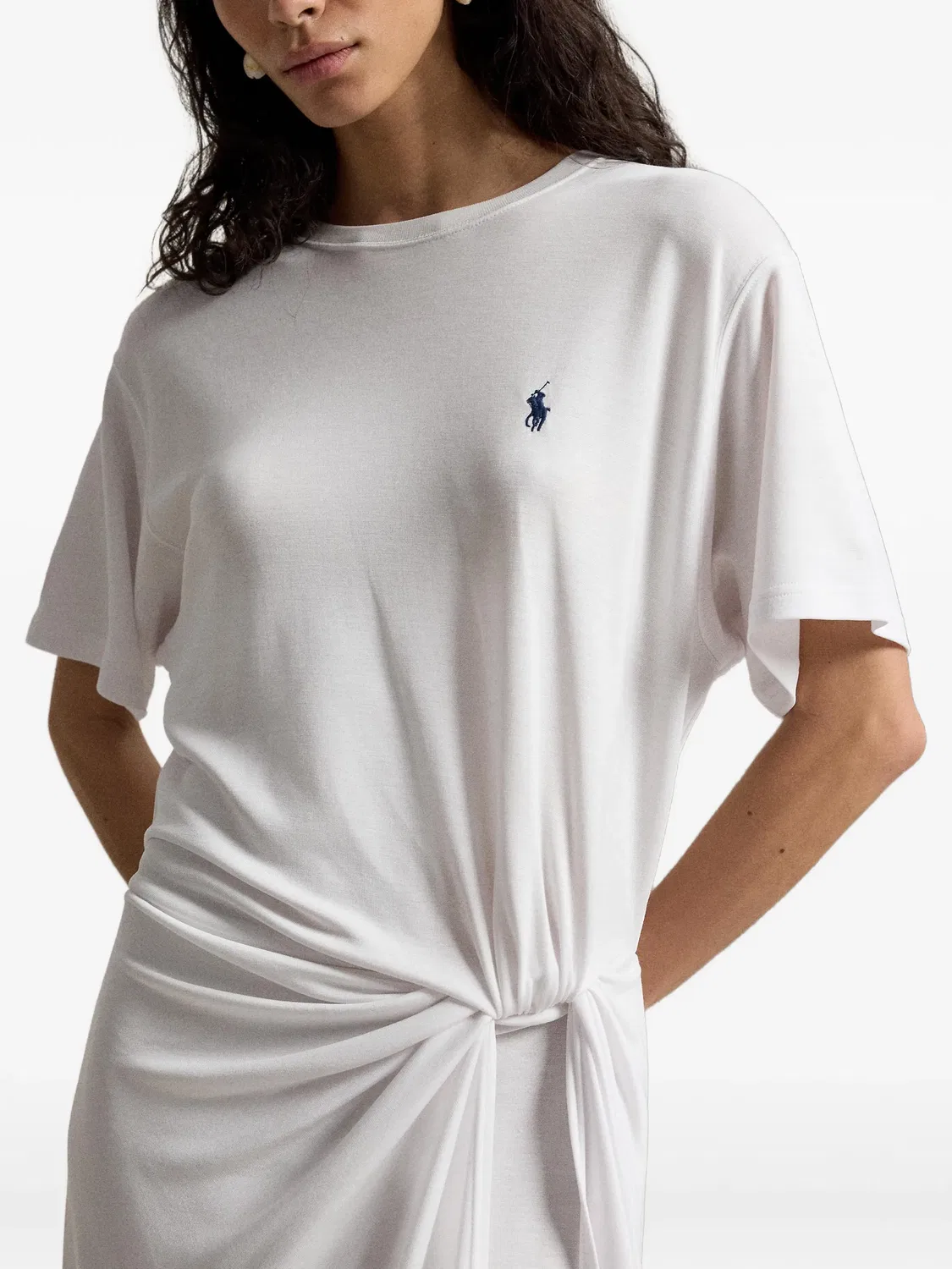 Платье-футболка с драпировкой Polo Ralph Lauren, белый — фото 4