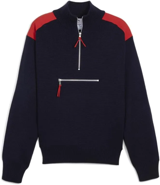 

PUMA Mens X Noah Ski Half Zip Mock Neck Long Sleeve Sweater - Blue
