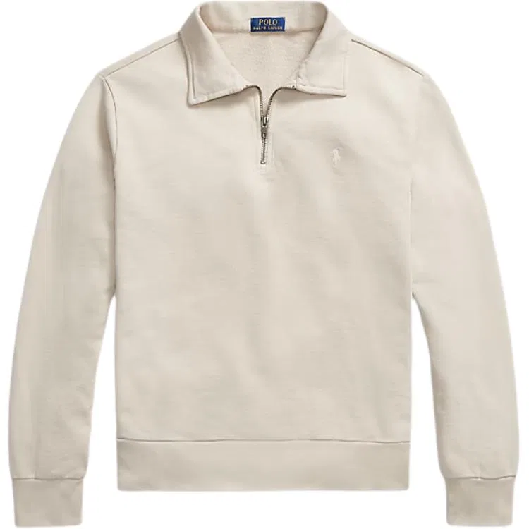 Свитшот с четверть-застежкой Polo Ralph Lauren серо-лаймовый