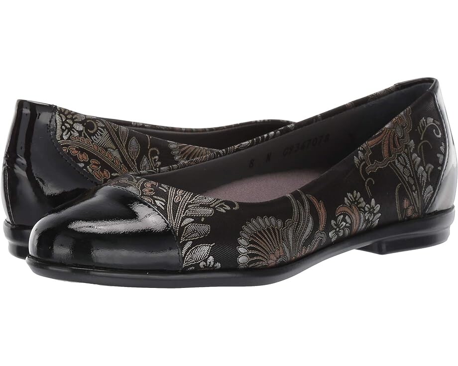 

Туфли на плоской подошве SAS Scenic Cap Toe, цвет Brocade/Black Patent