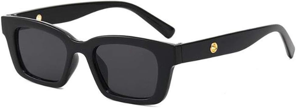 

Женские квадратные солнцезащитные очки с защитой от УФ-излучения, черные; мужские очки для вождения, маленькая оправа (черная оправа с серыми вкраплениями) Weloveushop, Black Frame Gray Flakes