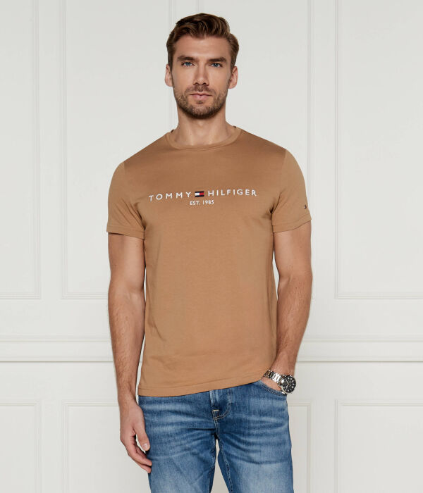 Футболки Slim fit Tommy Hilfiger, коричневый — фото 3