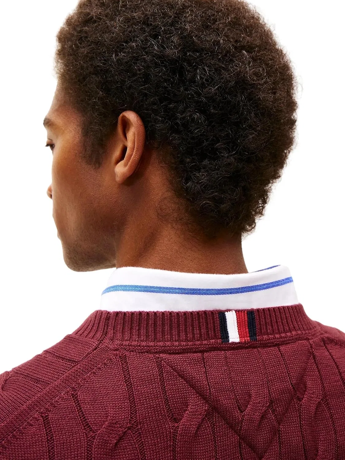 Свитер Tommy Hilfiger Men's Iconic Cable Knit из коллекции 2024, Deep Rouge — фото 3
