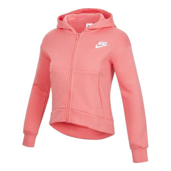 

Толстовка (GS) Nike Solid Color Logo Embroidered Zipper Jacket Boy Girls Pink, розовый