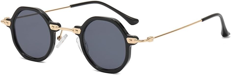 

Модные многоугольные солнцезащитные очки для мужчин и женщин в стиле ретро, ​​маленькие круглые солнцезащитные очки с защитой от синего света, металлические прозрачные линзы, защита от УФ-излучения UV400 KTUCN, 3