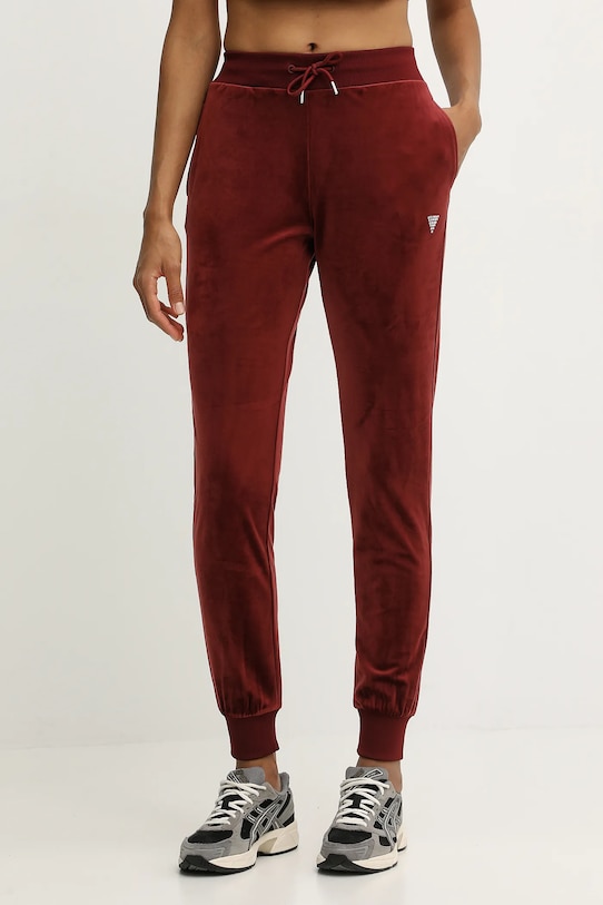

Бархатные спортивные брюки COUTURE Guess, бордовый