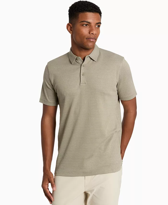 

Мужская поло с текстурной вязкой и двухцветным дизайном Slim-Fit Kenneth Cole, зеленый