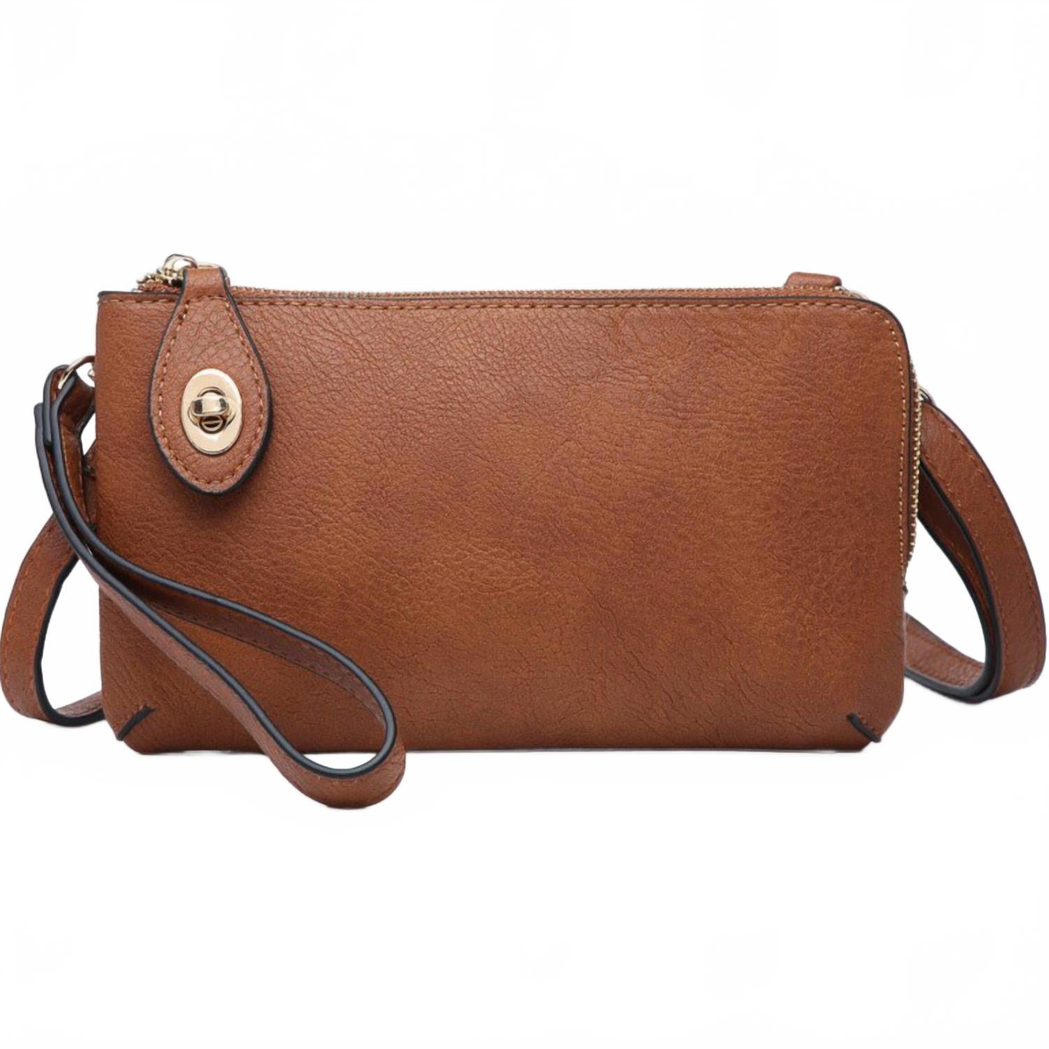 

Женская коричневая клатч-кошелек с ремешком на запястье Saddle Crossbody Wristlet Jen & Co.