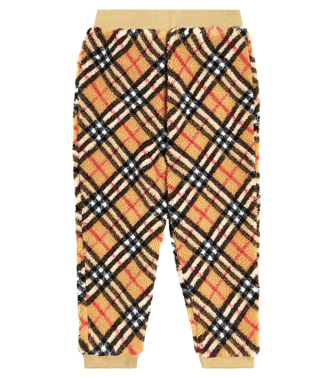 

Флисовые спортивные брюки в клетку burberry Burberry Kids, бежевый