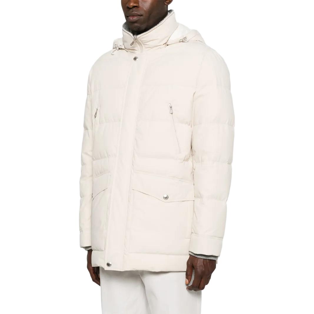 Brunello Cucinelli Застегивающаяся на молнию толстовка с капюшоном, White — фото 3