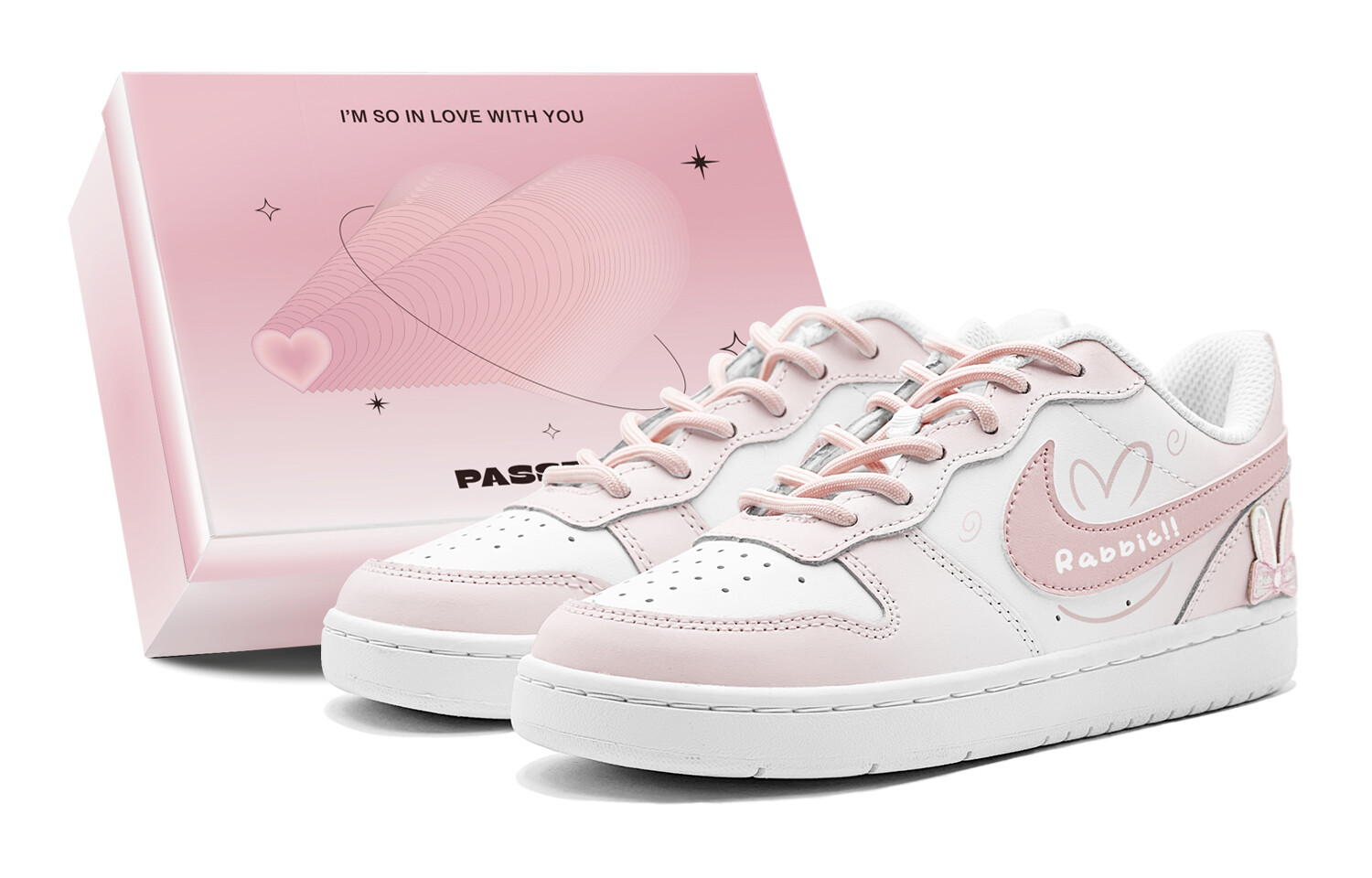 

Кроссовки Nike Court Borough Skateboarding Shoes Women's Low-top Pink/white, белый