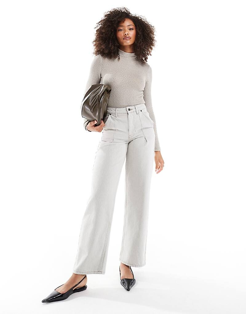 

ASOS DESIGN – Серо-серое боди свободной вязки с высоким воротником