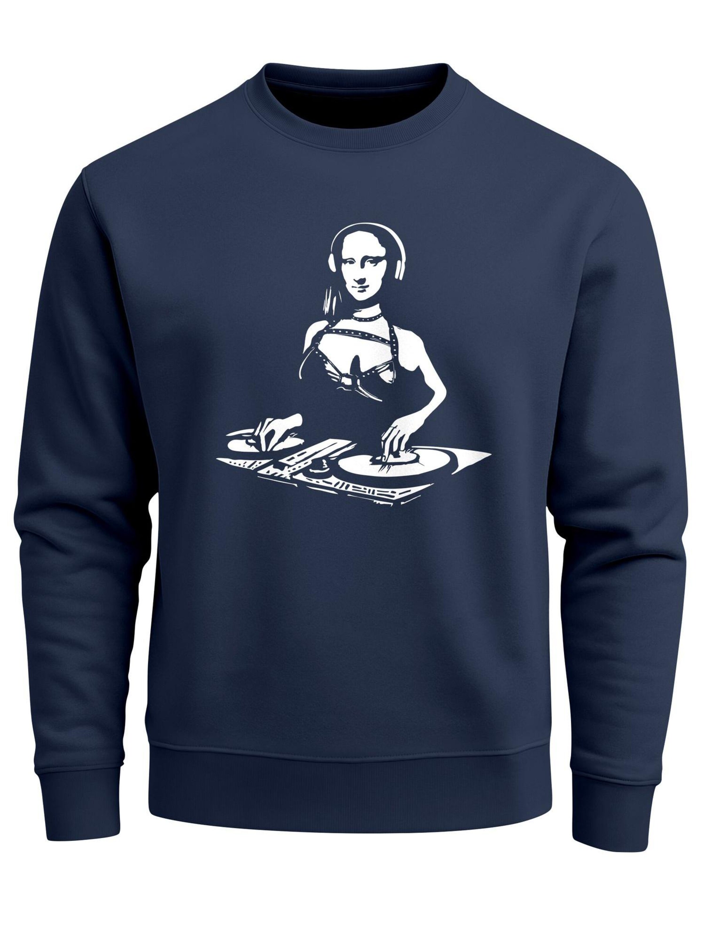 

Neverless Свитшот 'Mona Lisa DJ' в цвете Navy