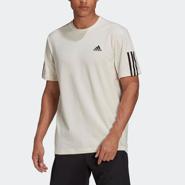Футболка adidas Logo Printing Solid Color Stripe Casual Short Sleeve White, мультиколор — фото 2