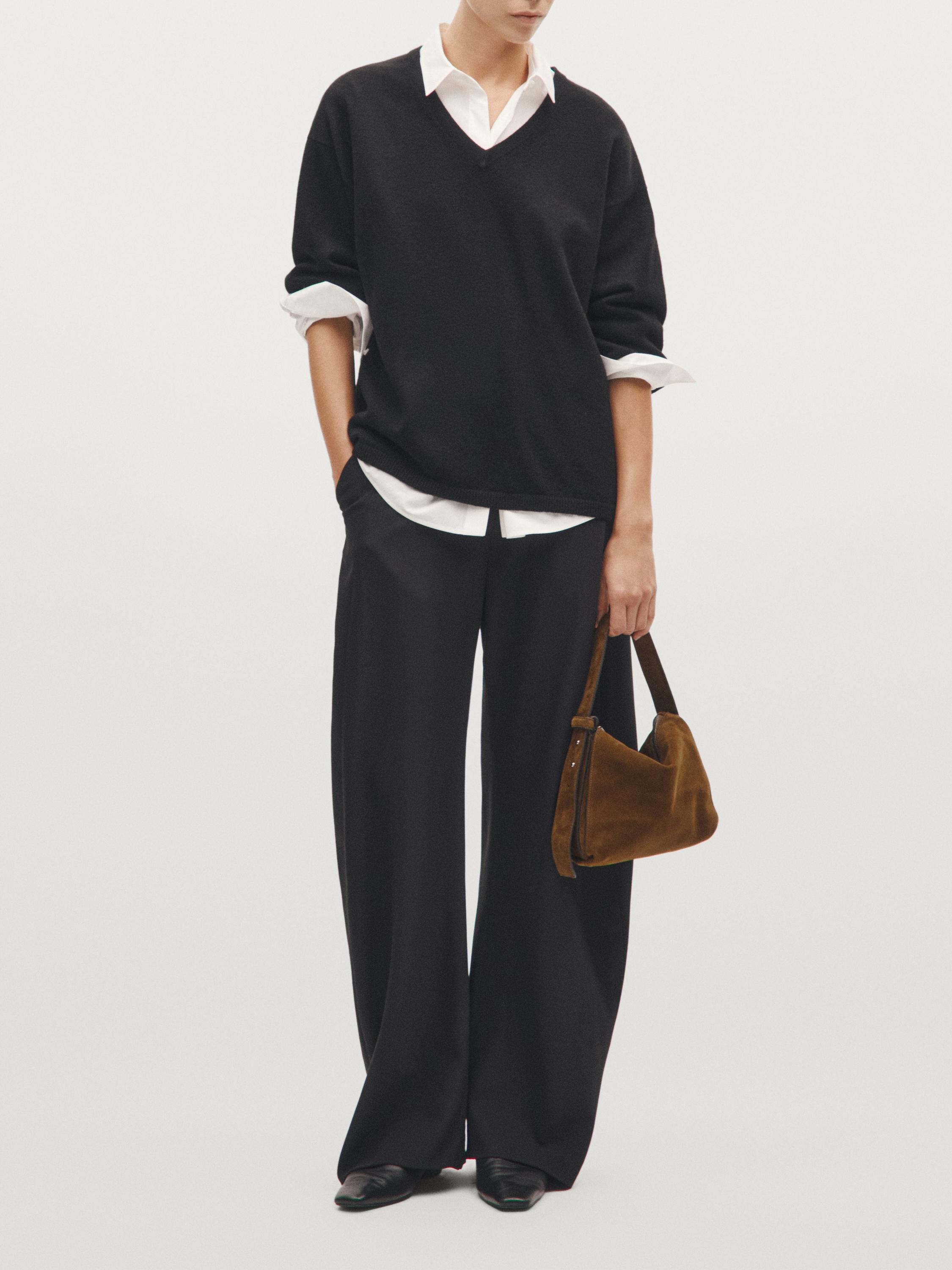 

Маленькая сумка через плечо из спилковой кожи Massimo Dutti, золотой