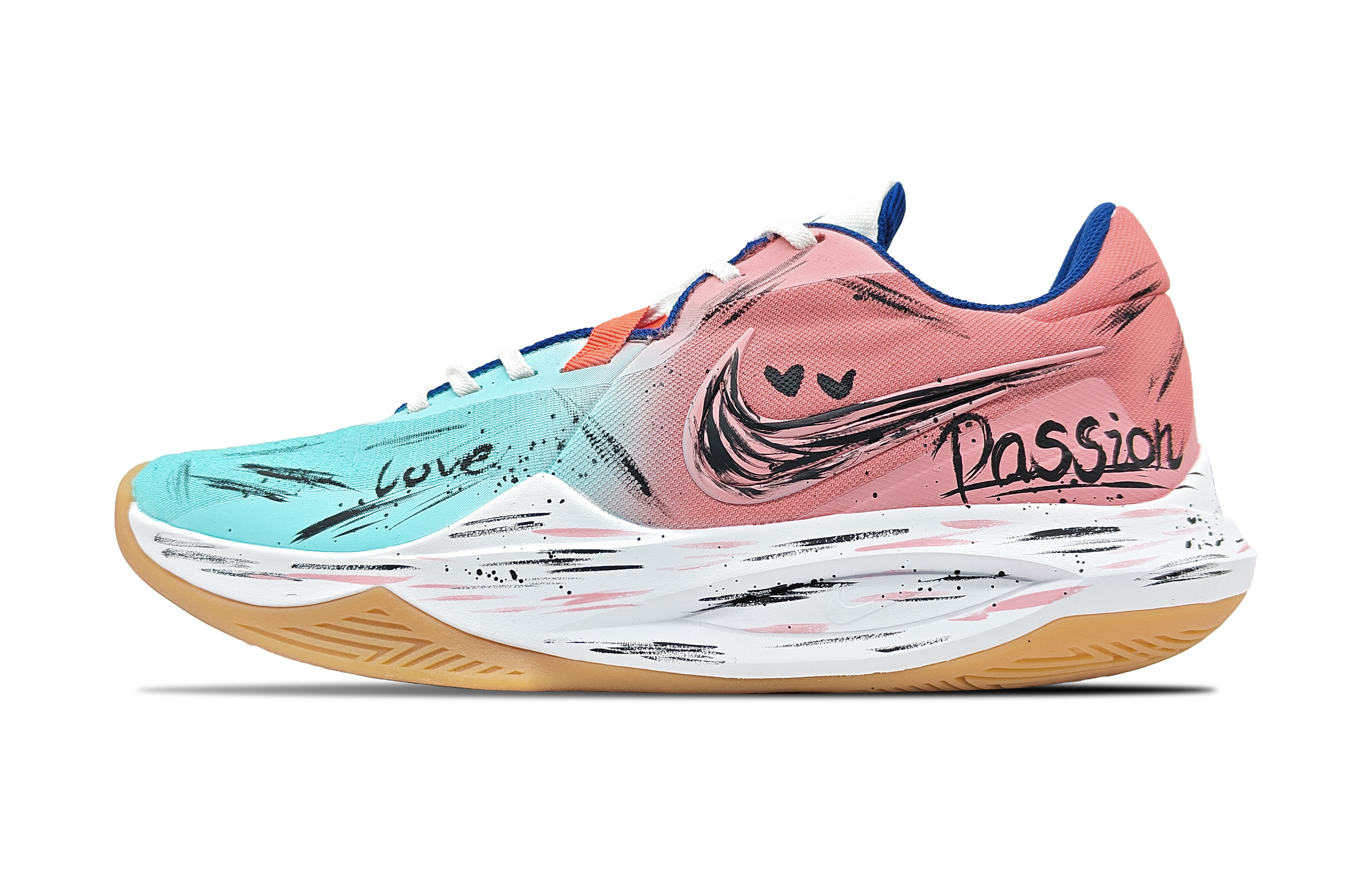

Nike Баскетбольные кроссовки Precision 6 Fervor с низким верхом, устойчивые к истиранию и амортизации, розовые и синие, мужские