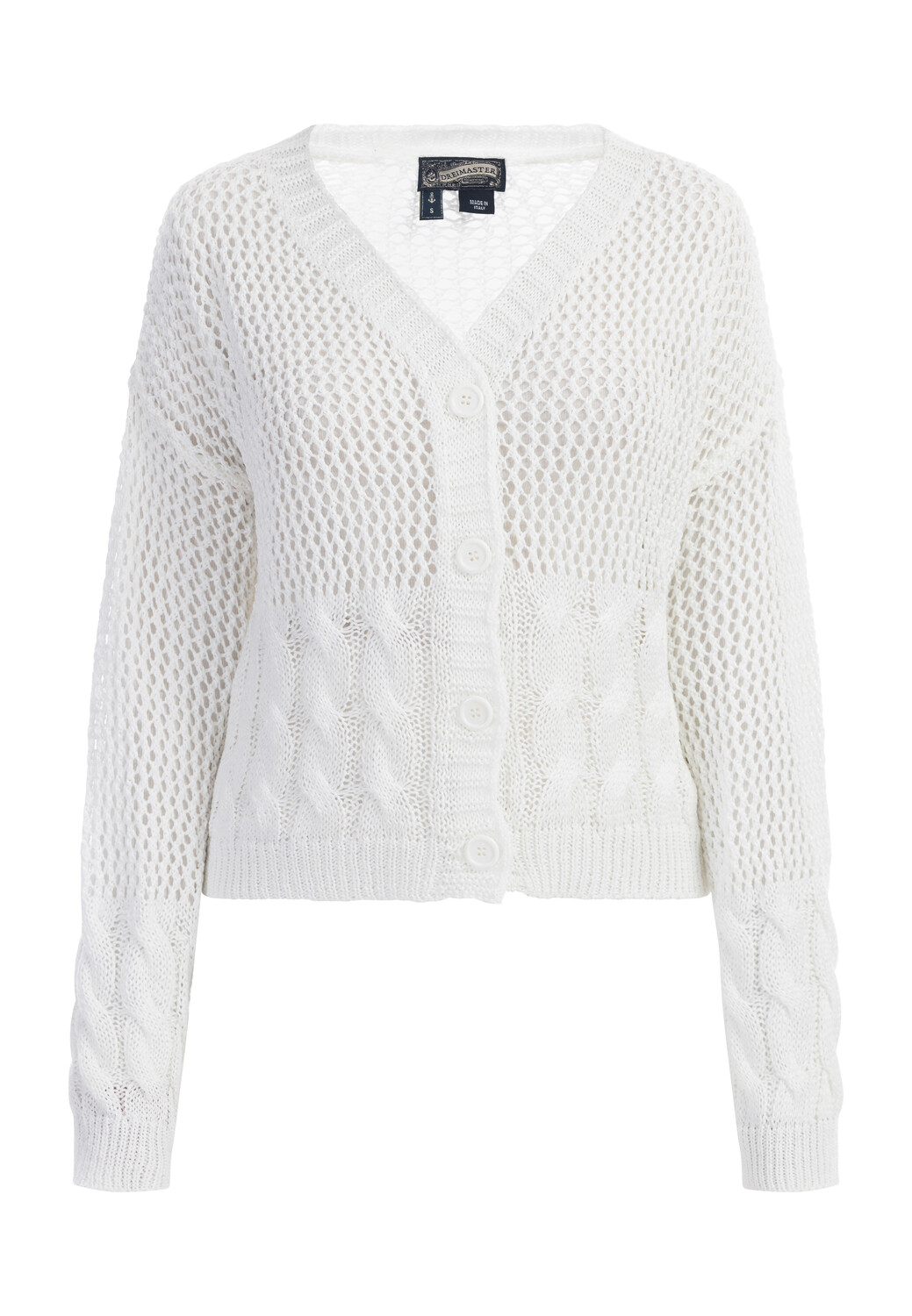 

Пуховик DreiMaster Weitmaschige Strickjacke, белый