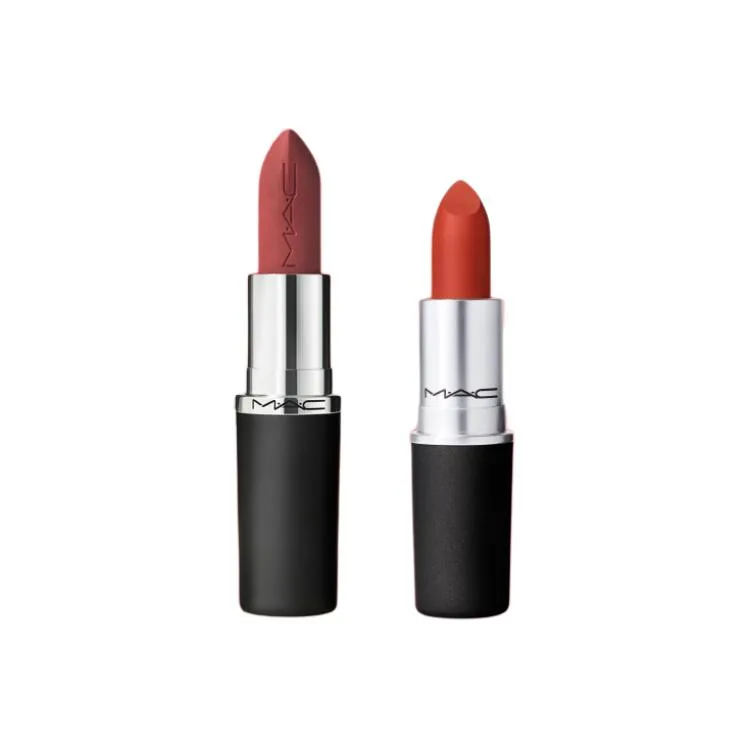MAC Матовый тональный крем с осветляющим эффектом, стойкий и легко растушевывается, Two-Piece Set: Matte Lipstick #666 Big Favorite Pink+Soft Matte Lipstick #316 Soft Pink