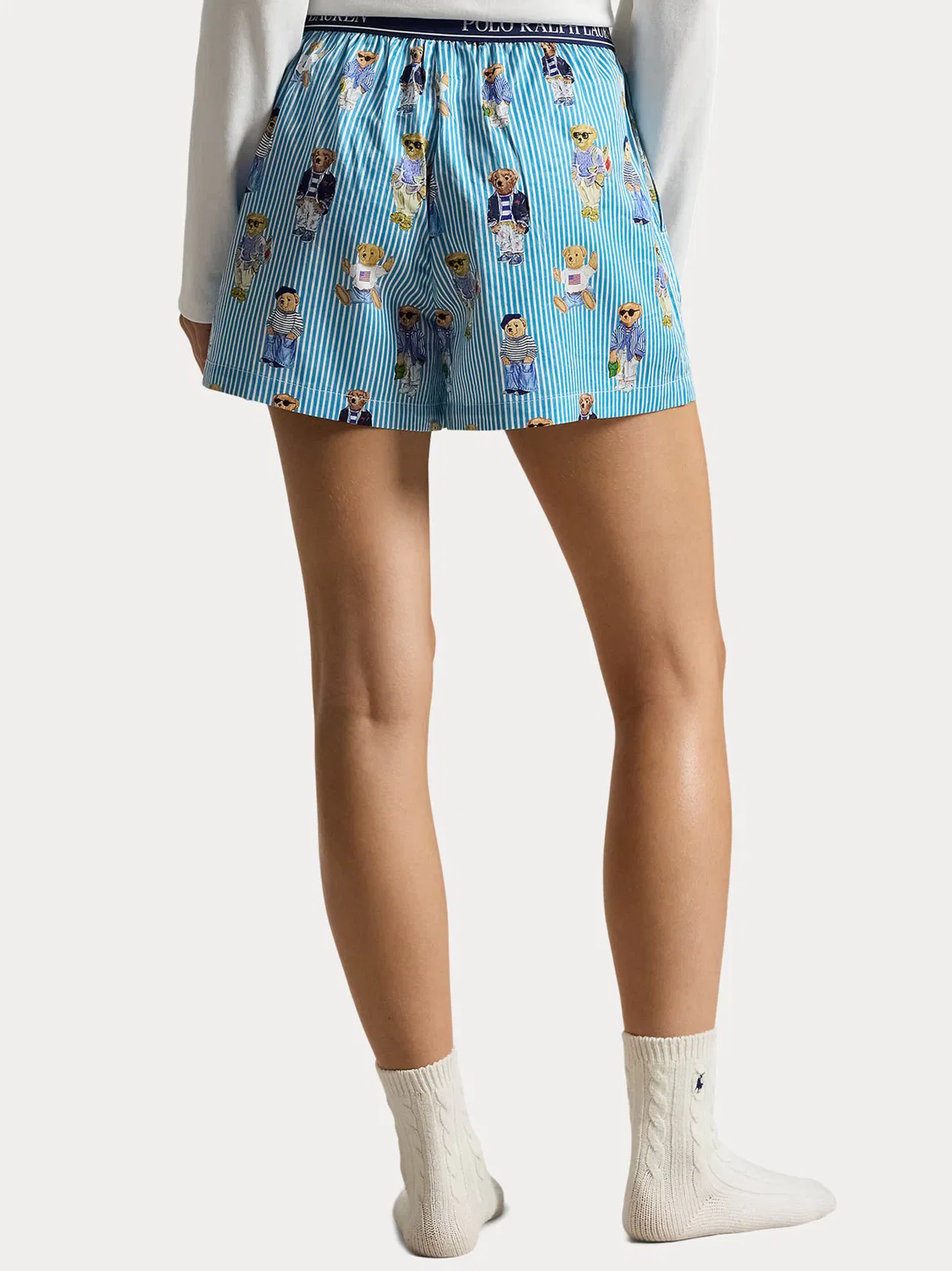 Пижамные штаны с изображением культового медведя. Polo Ralph Lauren, Turquoise/Light Blue — фото 3