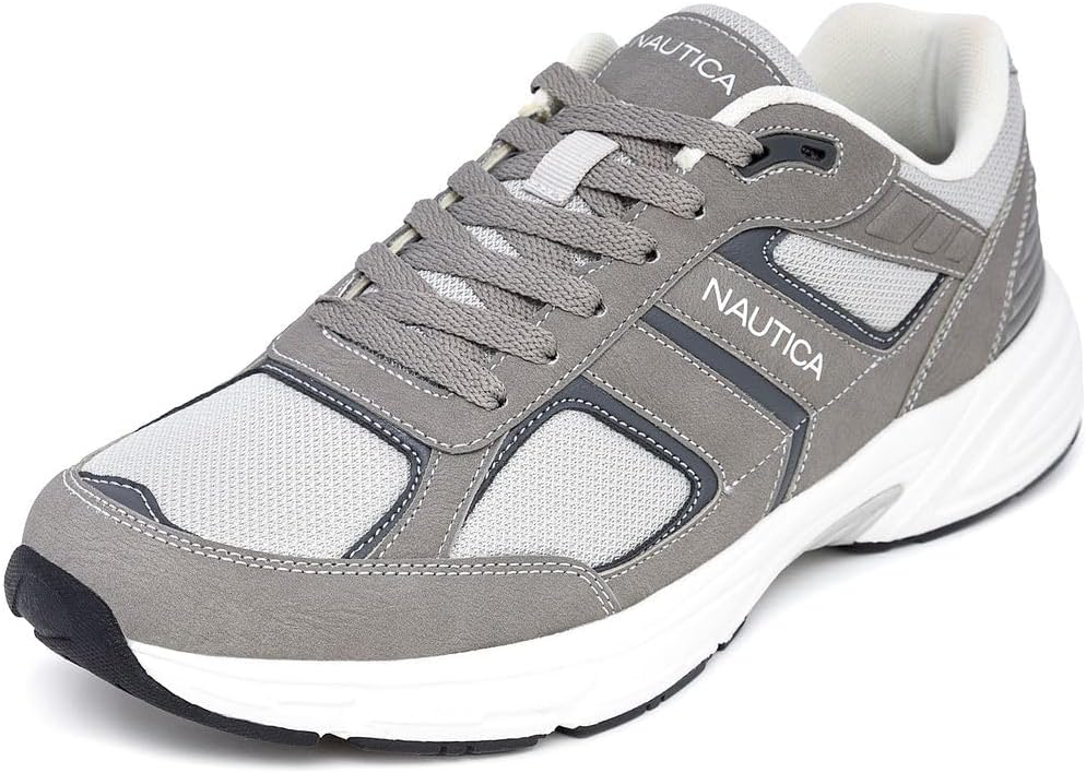 

Мужские кроссовки Nautica для бега, спортивные, модные, с шнуровкой, мягкие для тренировок, тенниса - с амортизацией, дышащие, легкие и удобные, серый