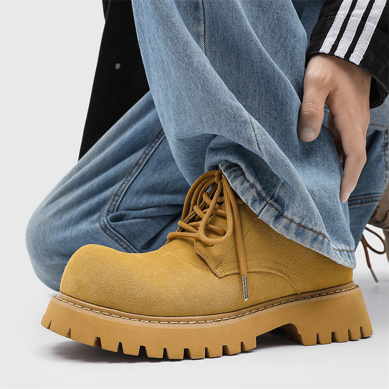 V ZERO FIVE Мужские желтые ботинки Martin с подкладкой из флиса, цвет Yellow (Fleece-Lined) — фото 4