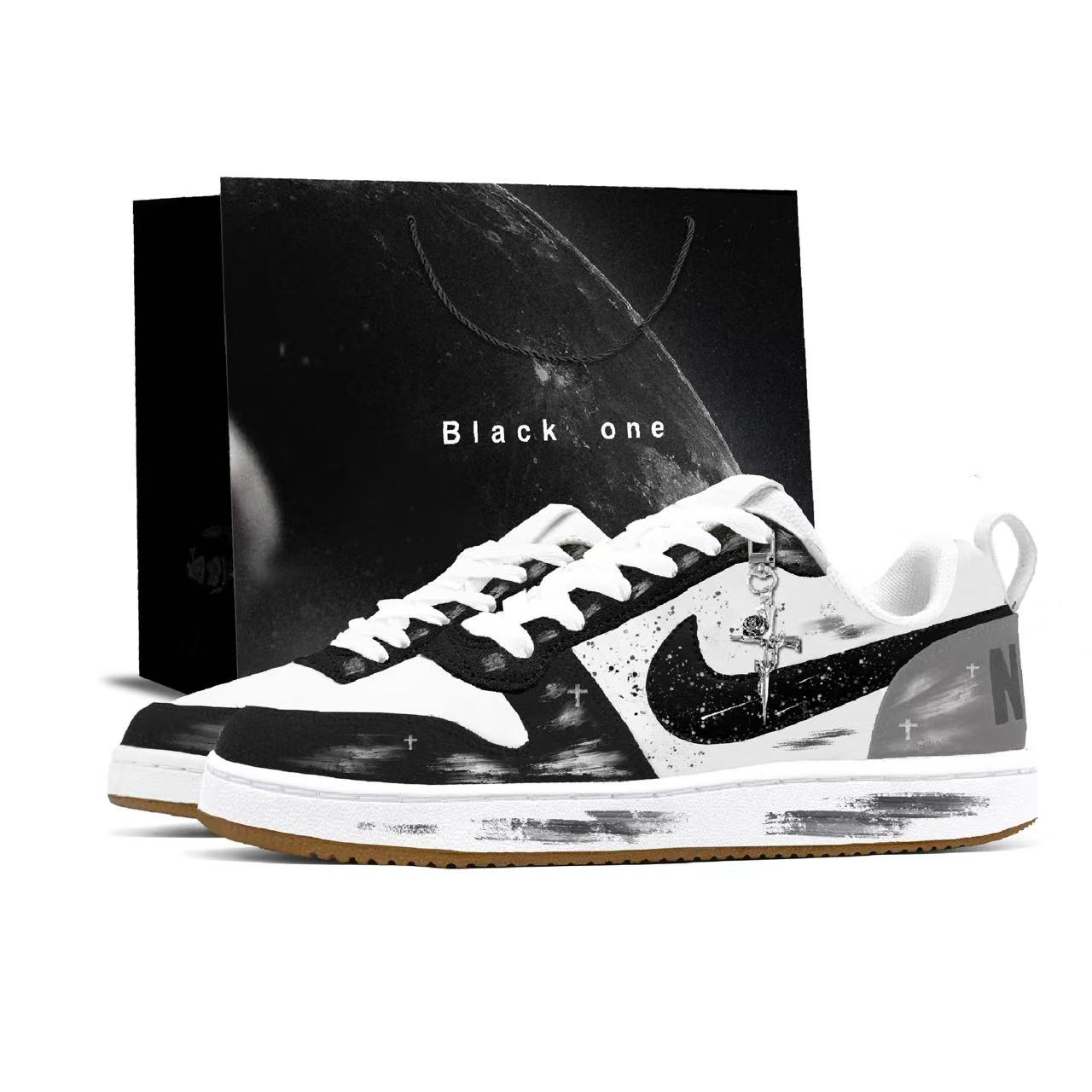 

Кроссовки для скейтбординга Court Borough Ink Shadow Creek низкие мужские белый Nike, черный/серый