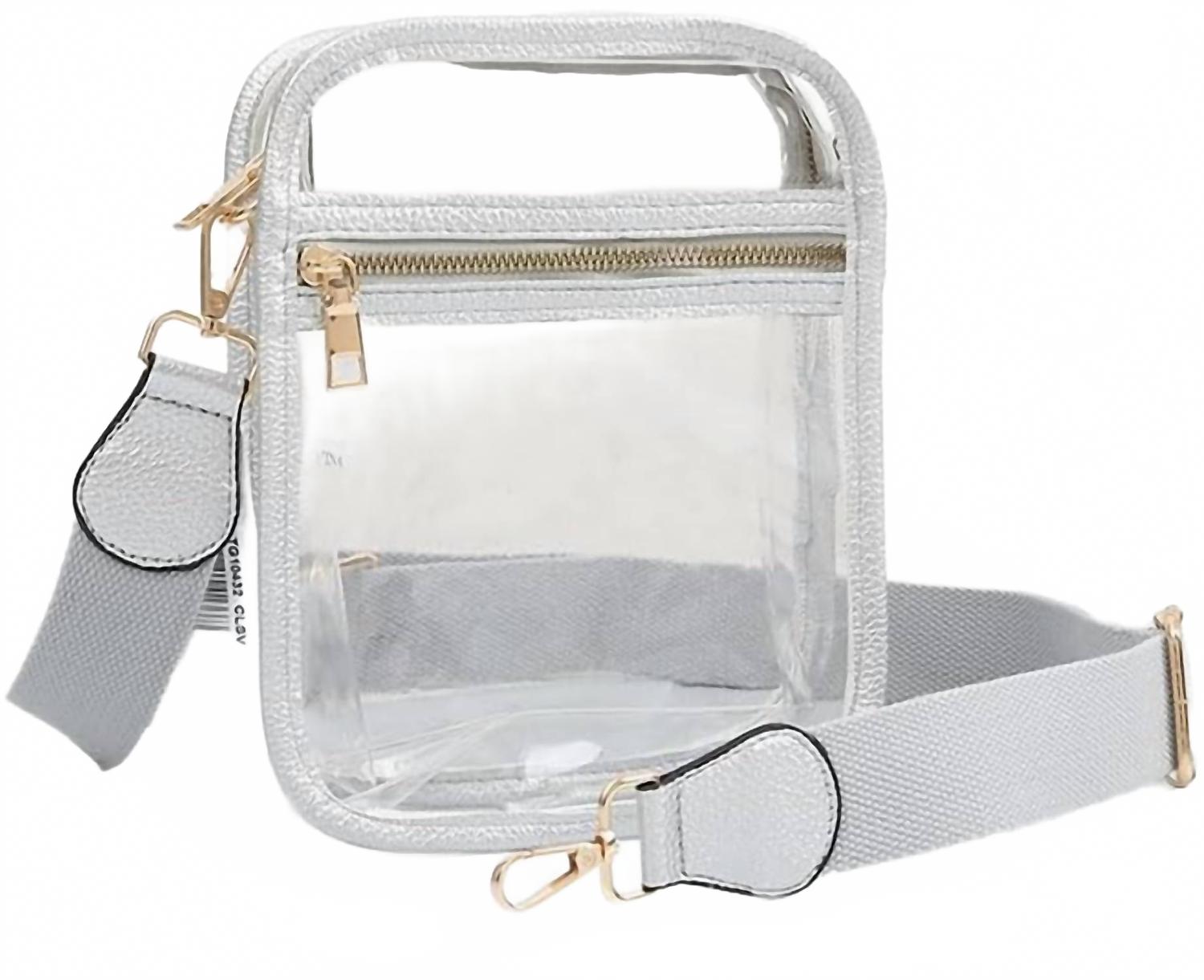 

Прозрачная квадратная сумка через плечо серебристого цвета QUEENS DESIGNS