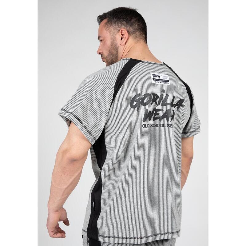 

GORILLA WEAR Мужская футболка для бодибилдинга с короткими рукавами Agustine Old School серая